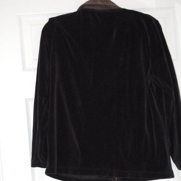 COTTON COUTURE Black/ Gray Velour Jacket Size M - Picture 8 of 12